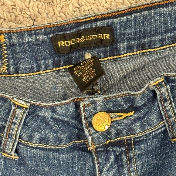 Rocawear Blue Flare Wide Leg Jeans - Picture 6 of 7